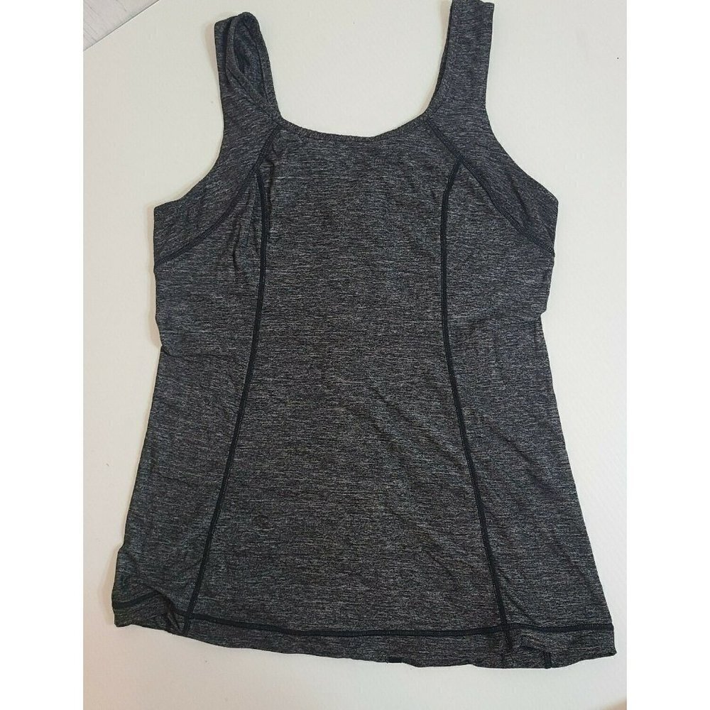 Lululemon Sleeveless Activewear Shirt Gym Tank Top Running Black Gray Size 8 - Picture 6 of 6
